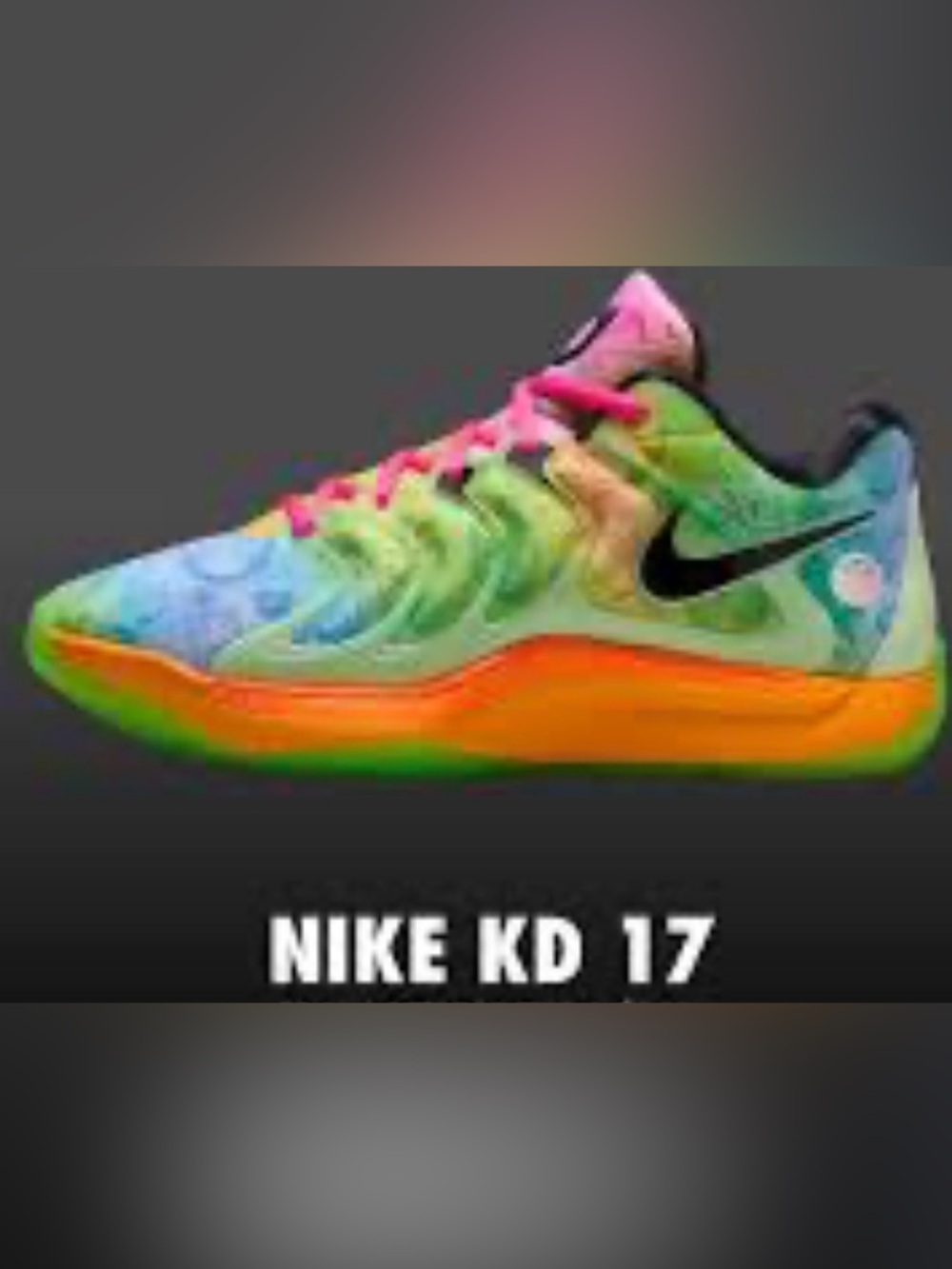 Nike KD 17 Easy Money Colorway - Basketball Sneakers - Pink, Green, Orange, Blue